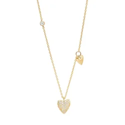 Halskde med flere hjerte vedhng