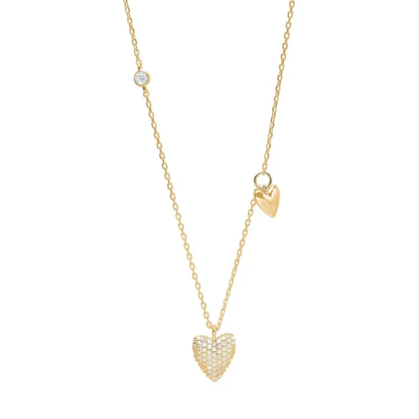 Halskde med flere hjerte vedhng